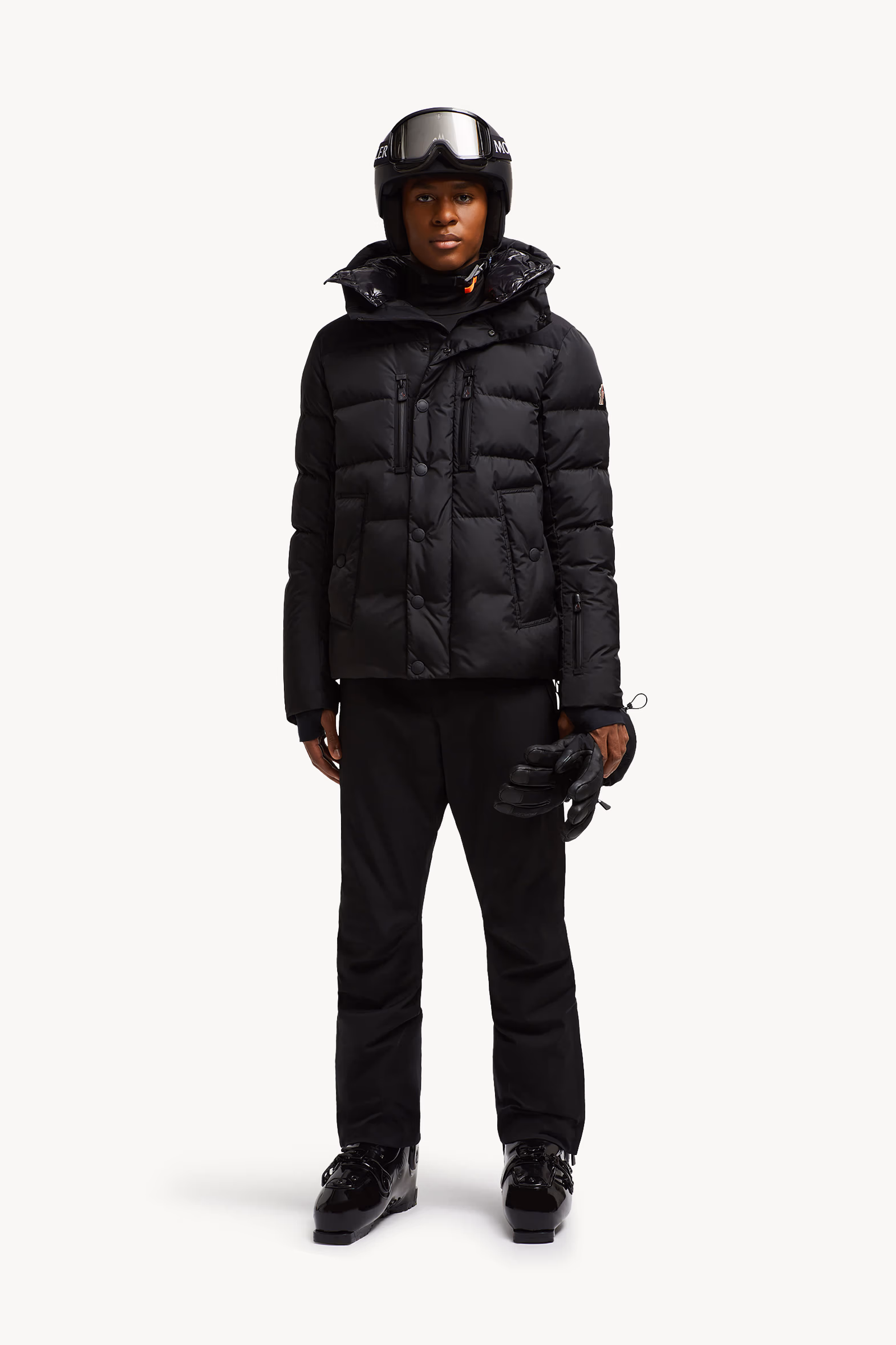 Chaqueta plumífero de esquí con capucha doble Rodenberg Hombre Negro Moncler 0